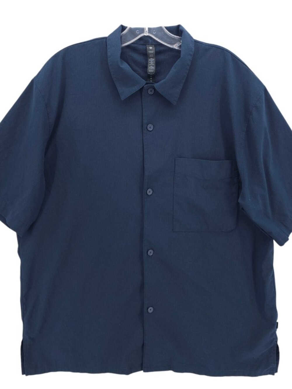 LULULEMON Airing Easy Camp Collar Shirt True Navy Blue Style LM3EIES Size LARGE